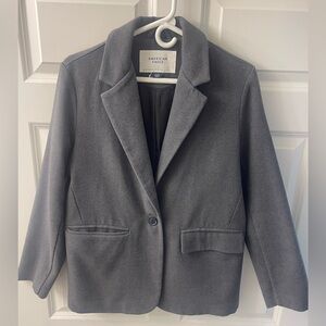 Oversized American Eagle Outfitters Charcoal Gray Single-Button Blazer